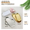 Stainless steel European-style oval golden tray, thickened Western dessert, single-layer grilled meat, flat bottom snack plate, rice roll plate Specification image
